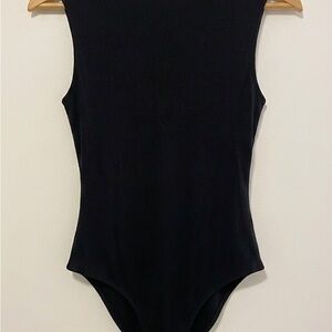 NWT BP Open Back Butter Soft Rib Bodysuit Black  Large